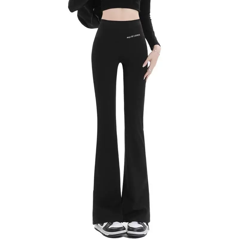 [Women Micro Flared Shark Pants Leggings Slim Yoga Pant Women]