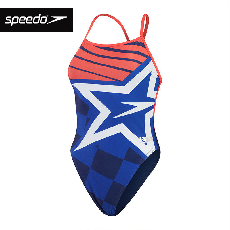 Speedo Racing Swimsuit Women's Professional Athlete Training One-Piece Triangle High Slit Swimsuit Women's Swimsuit