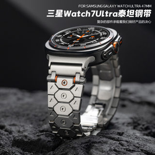 Suitable for Samsung Watch Strap 8/7/6/5 Stainless Steel Titan Samsung Watchultra Metal Men's Strap