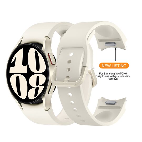 Suitable for Samsung Watch7/6/5 Watch Strap 6Classic New Quick Release Button Men's Silicone Strap