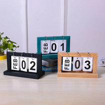 2024 Creative Table Settings Desktop Wooden Page Flip Calendar Ornaments Entrance Kindergarten Photography Date Card Photography
