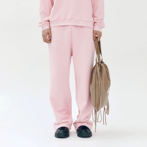 Розовые милые спортивные штаны подходит для мужчин и женщин, свободный прямой крой, по фигуре