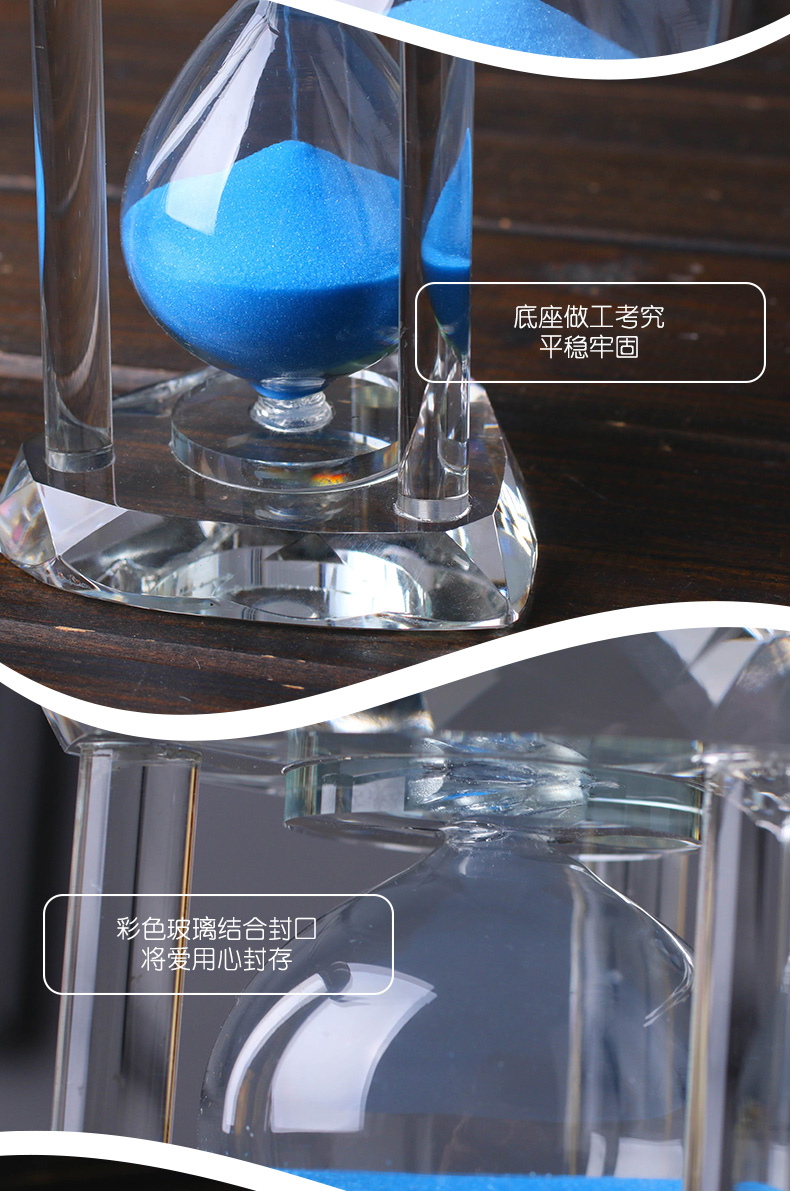 Pha lê đồng hồ cát đồng hồ cát 30/60 phút sáng tạo đồ trang trí nhỏ phụ kiện nhà rượu tủ quà sinh nhật đồ dcor phòng ngủ