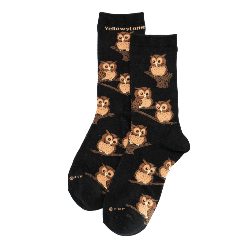 Yellowstone Owl Yellowstone Owl Pattern Mid-Calf Women's Socks Fbf
