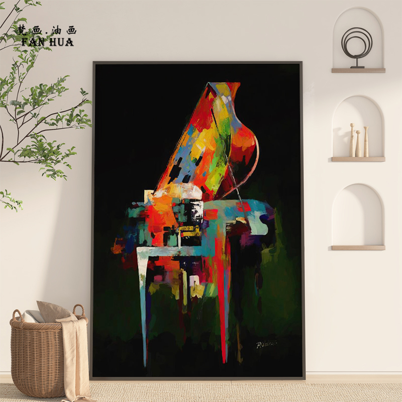 Hand-Painted Piano Vertical Hanging Painting for Living Room, Dining Room Background Wall, Oil Painting, Floor-To-Ceiling Painting, Corridor, Study, Large Art Mural Hand-Painted Piano Vertical Hanging Painting for Living Room, Dining Room Background Wall, Oil Painting, Floor-To-Ceiling Painting, Corridor, Study, Large Art Mural