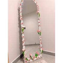 Tulip mirror transformation diy material full body mirror clay decorative frame handmade ing makeup vanity mirror