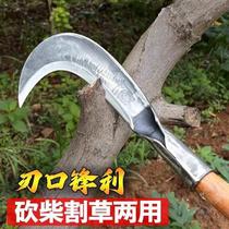 Agricultural manganese steel sickle agricultural mowing special knife dual-purpose hand-forged wood knife wood knife tree cutting knife
