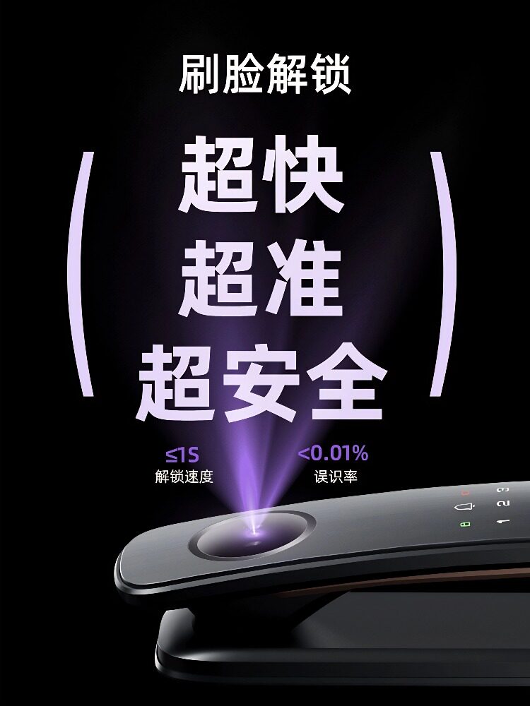 Kaidis Q20Fprov2 Facial Recognition Cat-Eye Fingerprint Password Smart Door Lock Home Monitoring Electronic Smart Lock