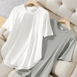 Летняя хлопковая тонкая футболка с коротким рукавом, оверсайз