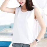 Хлопковые короткие бретели без рукавов, приятная телу майка топ, футболка, для маленькой груди