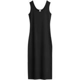 Черный топ с чашечками без рукавов, летняя длинная юбка, длина миди