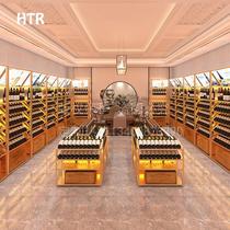 Winery wine cabinet display rack creative multi-layer floor-to-ceiling bar bar customized iron wine display rack