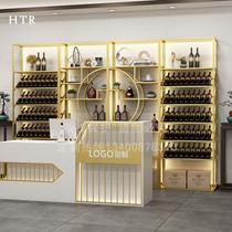 Light luxury Chinese red wine display rack winery wall-mounted floor-standing multi-layer storage rack creative wine white wine foreign wine cabinet