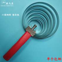 Six-ring steel brush serrated comb metal scratcher for horses scratcher for horses scratcher for horses cattle and sheep hair scratcher