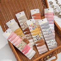 10Pcs Lot Ins 6cm Flower Print Cotton Alloy Hair Bow Snap Cl