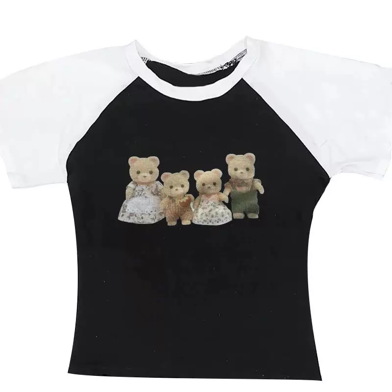 Футболка женская Y2K CRO POP это Tee Bear принт милые графика UM