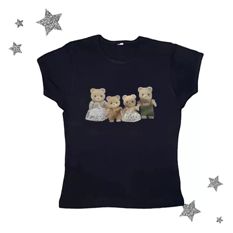 Футболка женская Y2K CRO POP это Tee Bear принт милые графика UM