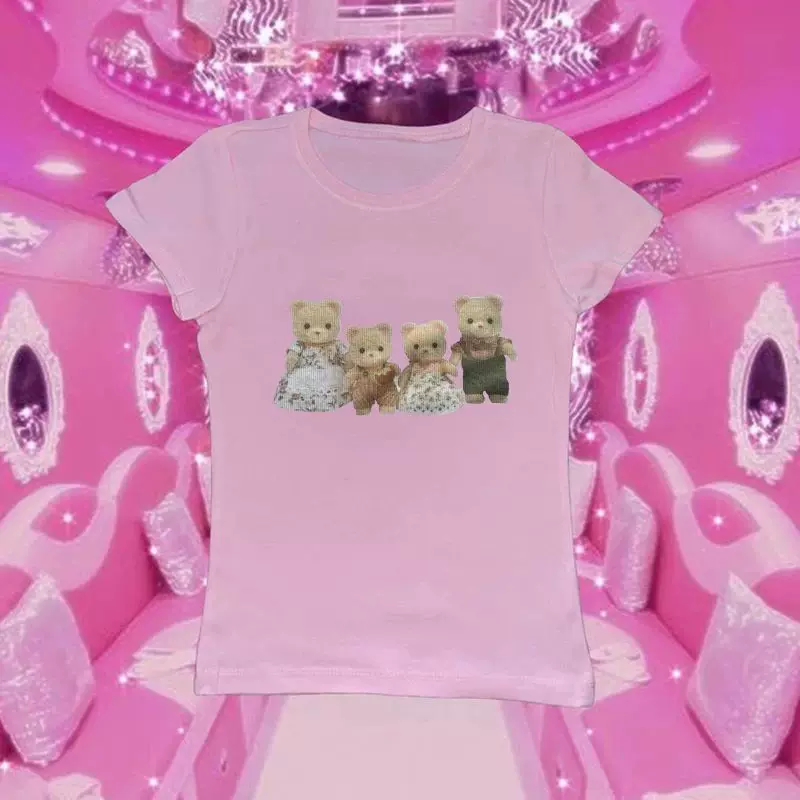 Футболка женская Y2K CRO POP это Tee Bear принт милые графика UM