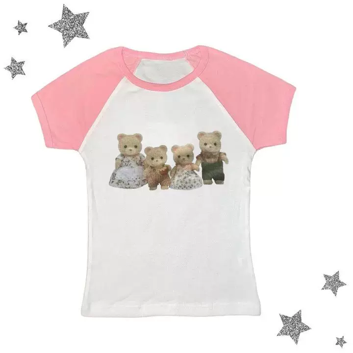 Футболка женская Y2K CRO POP это Tee Bear принт милые графика UM