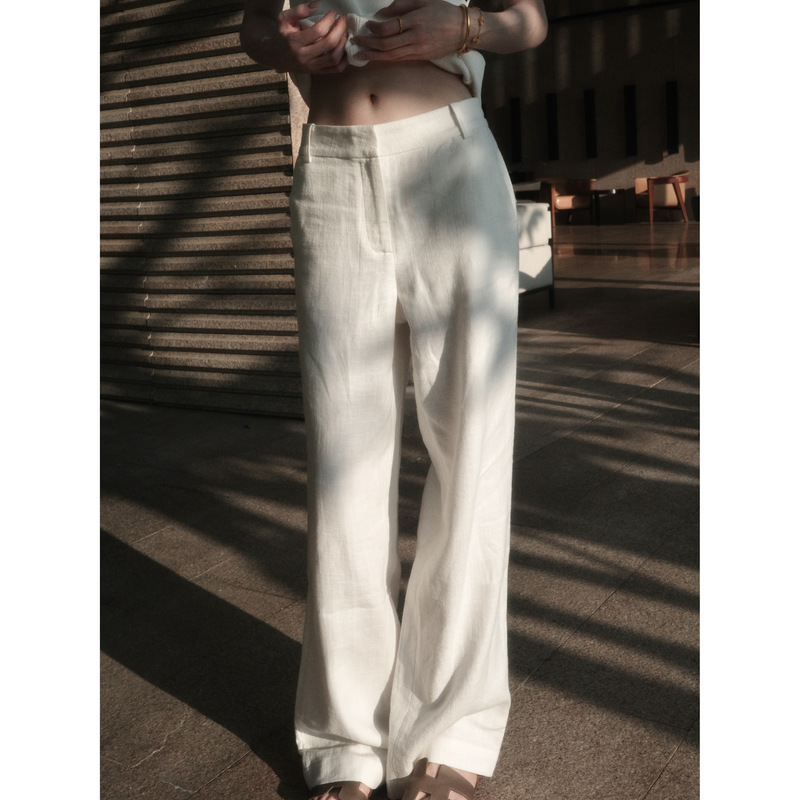 Jinique Chen Upgraded Version of Cotton and Linen Old Money Straight-Leg Trousers Jinique Chen Upgraded Version of Cotton and Linen Old Money Straight-Leg Trousers