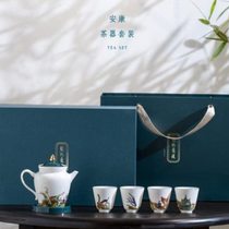 Nanling kiln Kung Fu tea set Chinese style simple office reception tea cup white porcelain dragon pool racing teapot