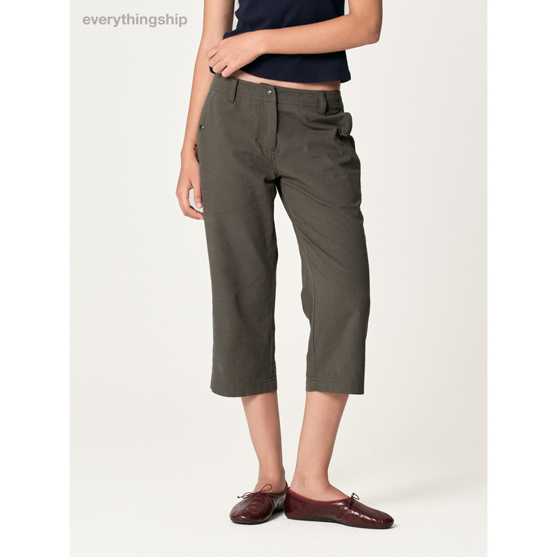 Everythingship Diner Darling Capri Mid-Low Waist Retro Versatile Cropped Pants