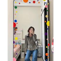 Mirror decorative frame full body mirror ins style floor mirror diy transformation material package sticker dried flower pear paper handmade