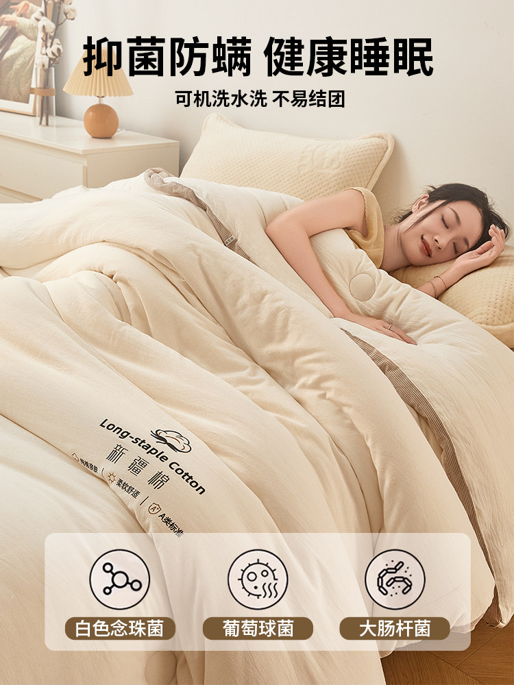 Muji Xinjiang Cotton Quilt, Pure Cotton Long-Staple Cotton Quilt Core, Winter Quilt, Pure Cotton, Thickened for Winter, Warm Pad Bedding