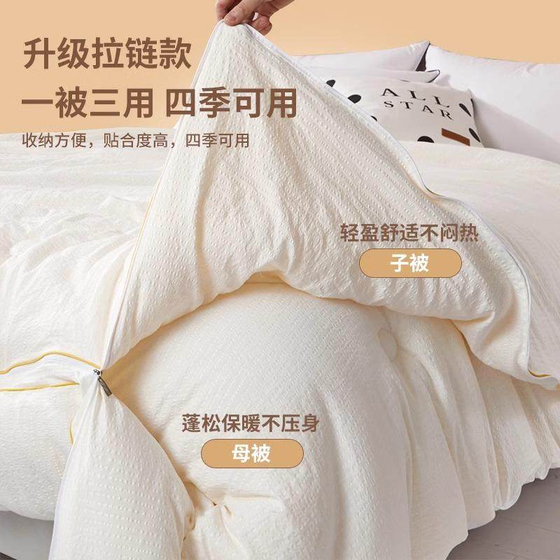 Muji Two-In-One Zippered Quilt, Soybean Fiber Quilt, Spring and Autumn Quilt, Winter Quilt, Thickened, Suitable for All Seasons