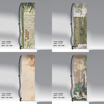Y new high-looking Chinese style Chinese painting and calligraphy series printed one-shoulder drawstring portable drawstring badminton racket