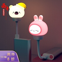 USB night light plug-in energy-saving bedroom bedside rechargeable eye lamp girl creative 520 Valentines Day gift