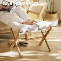 Solid wood footstool sofa footstool folding leg pad footrest home footrest office lunch break footstool