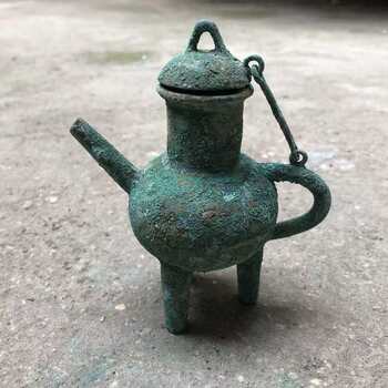 Antiques han dynasty old objects retro green rust copper pot ornaments ornamental utensils collection countryside collection