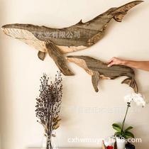 New Fathers Day wooden decorations element shark pendant home decoration ornaments hanging wooden crafts