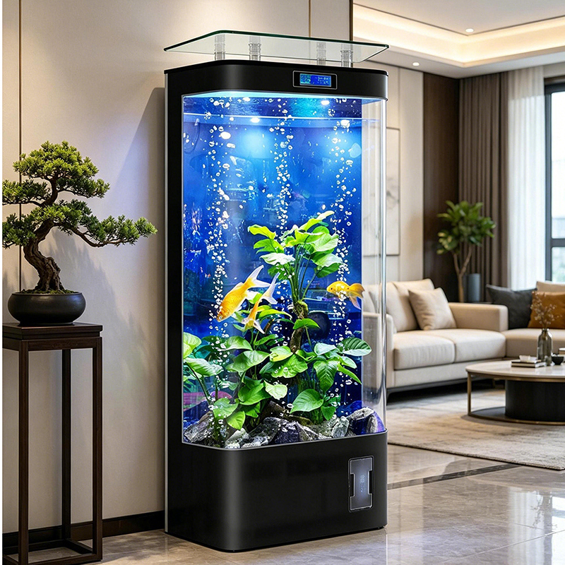 2026 New Model Home All-In-One Large Fish Tank Living Room Vertical Cabinet Smart Ecological Arowana Fish Tank Aquarium