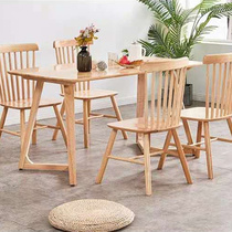 Customized Nordic wooden dining table and chairs set for small apartment home restaurant modern simple color about log dining table length Z6ZepX