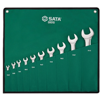 SATA Seda 08010 (10 pieces full polished double-opening wrench set sleeve) Dual-purpose Stay Wrench Tool Suit
