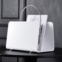 Classy mid-century style acrylic storage rack desktop magazine rack small floor-standing living room book and newspaper storage rack bookshelf