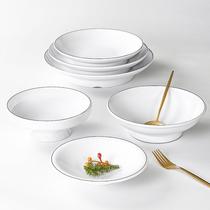 Melamine plate serving soup plate deep place restaurant commercial high-foot hotel tea house plate imitation tableware porcelain restaurant creative