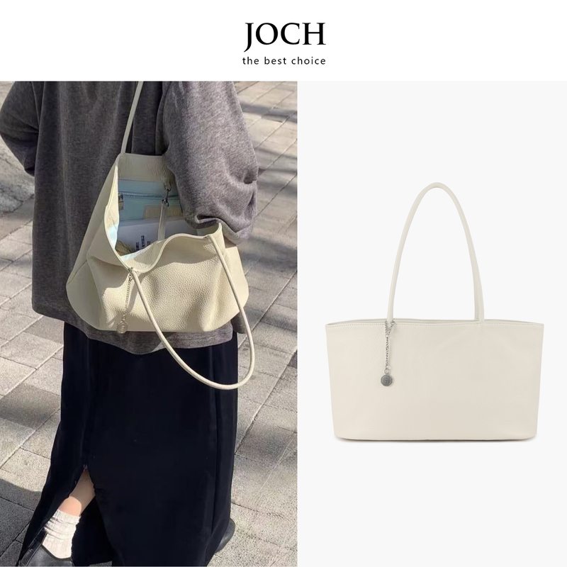 Joch Spring and Summer Niche Hobo Tote Bag Shopping Cowhide Simple Large-Capacity Shoulder Bag Handbag Commuter Women's Bag