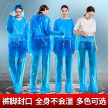 Disposable raincoat and rain pants thickened split rafting suit full body waterproof outdoor cycling poncho and raincoat pants