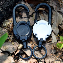 Retractable keychain wire rope elastic drawstring easy-pull buckle anti-lost extension line high rebound easy-pull key chain