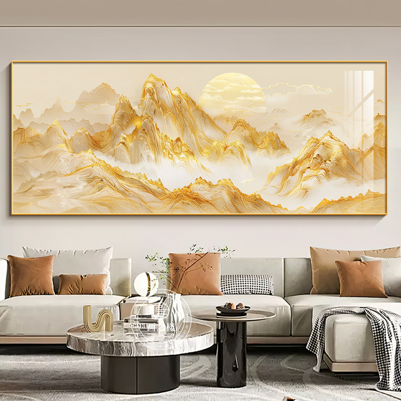 日照金山沙发背景墙装饰画测评25年|靠山图壁画究竟值不值买?现代简约客厅办公室装饰画推荐!-旅游-淘宝好物网