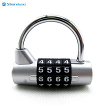 SHANDUAO 4-digit large number black password padlock gym room door cabinet U-shaped lock backpack bicycle