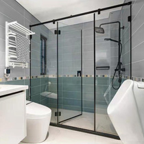 Extremely narrow shower room Internet celebrity one-line bathroom dry and wet separation glass bathroom screen partition sliding door sliding door