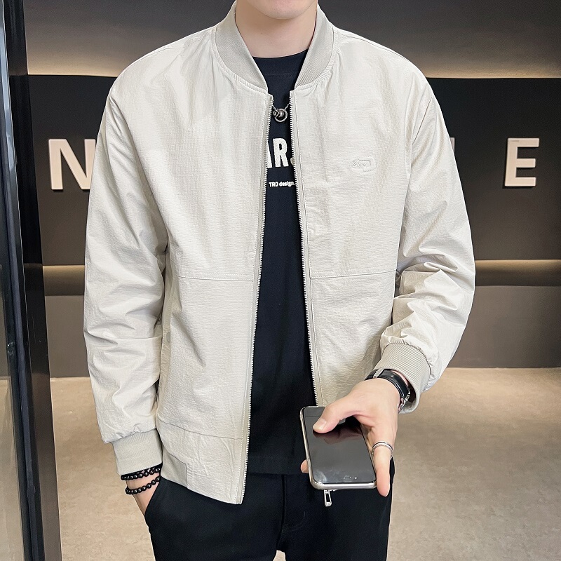 2025 New Baseball Collar Jacket for Men, Spring and Autumn Korean Style Slim Fit Casual Jacket, Solid Color Thin Breathable Top 2025 New Baseball Collar Jacket for Men, Spring and Autumn Korean Style Slim Fit Casual Jacket, Solid Color Thin Breathable Top