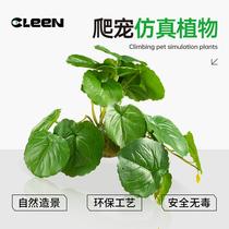 Its scale simulation plant climbing-spotting rearing case yellow-edge Turtle-cylinder special ecological cylinder rainforest built to hide from decorative green plant