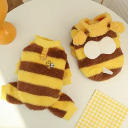 Dog Clothes Cat Pet Clothes Fall and winter Pet Products Four-legged Clothes Traction Bee Fleece Teddy Bears