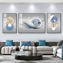 Light luxury mural living room hanging painting sofa background wall decoration painting modern simple Nordic style grand triptych wall painting