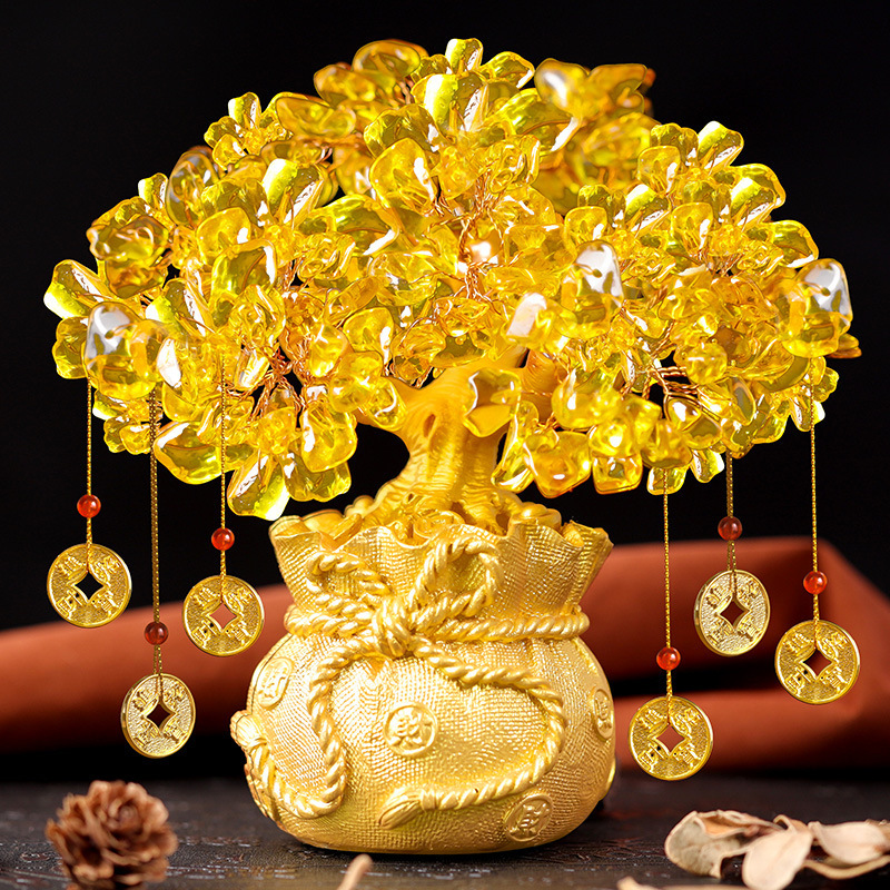 German Premium Citrine Money Tree Wine Cabinet Decoration Ornament Home Living Room Wealth-Attracting Feng Shui Money Tree Gift German Premium Citrine Money Tree Wine Cabinet Decoration Ornament Home Living Room Wealth-Attracting Feng Shui Money Tree Gift